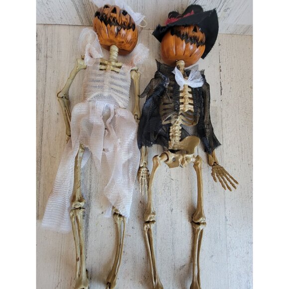 Skeleton pumpkin hanging Jack O'Lantern Halloween home decor set - Picture 4 of 8